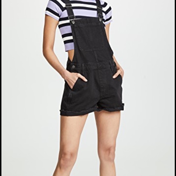 madewell black overall shorts